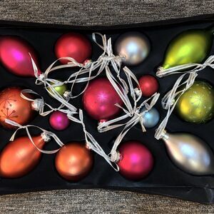 15 Count Glass Ornaments Rich Colors 2008 Be Merry Collection Target